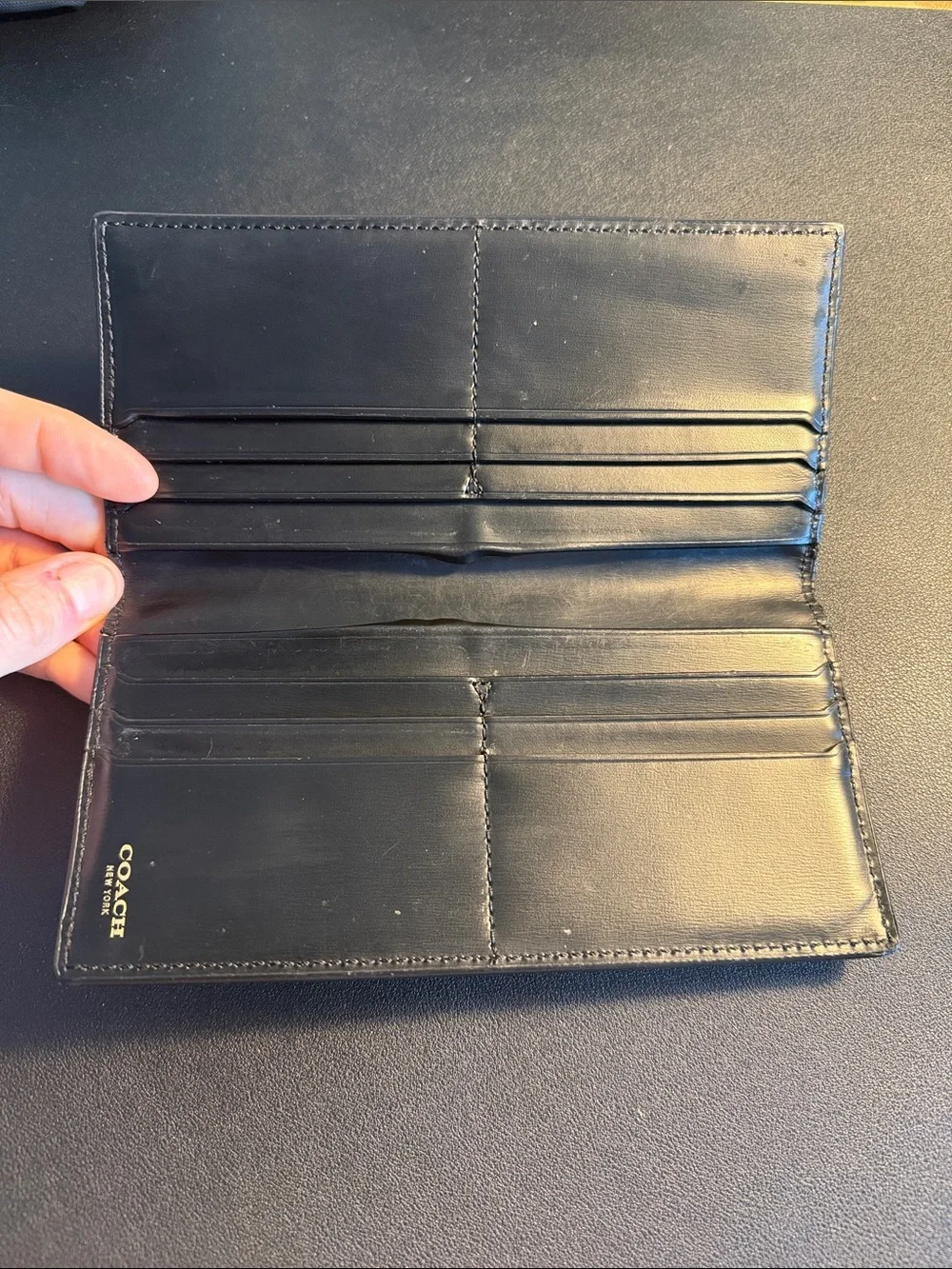 Coach Men’s Black Leather Continental Wallet